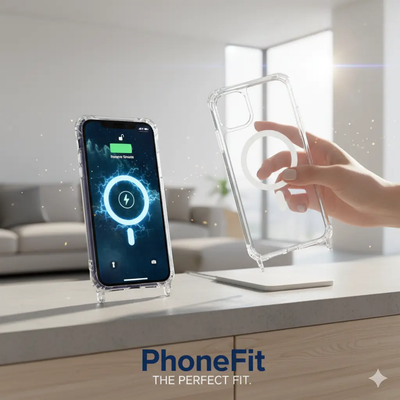 Coque iPhone 11 à 16 Pro Max – Transparente, magnétique avec anneau et coins renforcés - PhoneFit