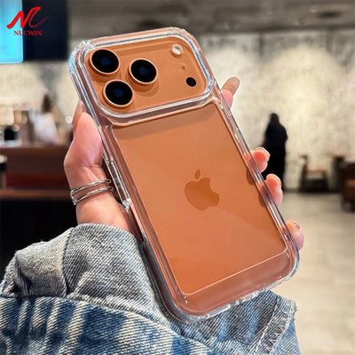 Coque Transparente Acrylique avec Boutons Métalliques — Compatible iPhone 11 à 17 Pro Max PhoneFit